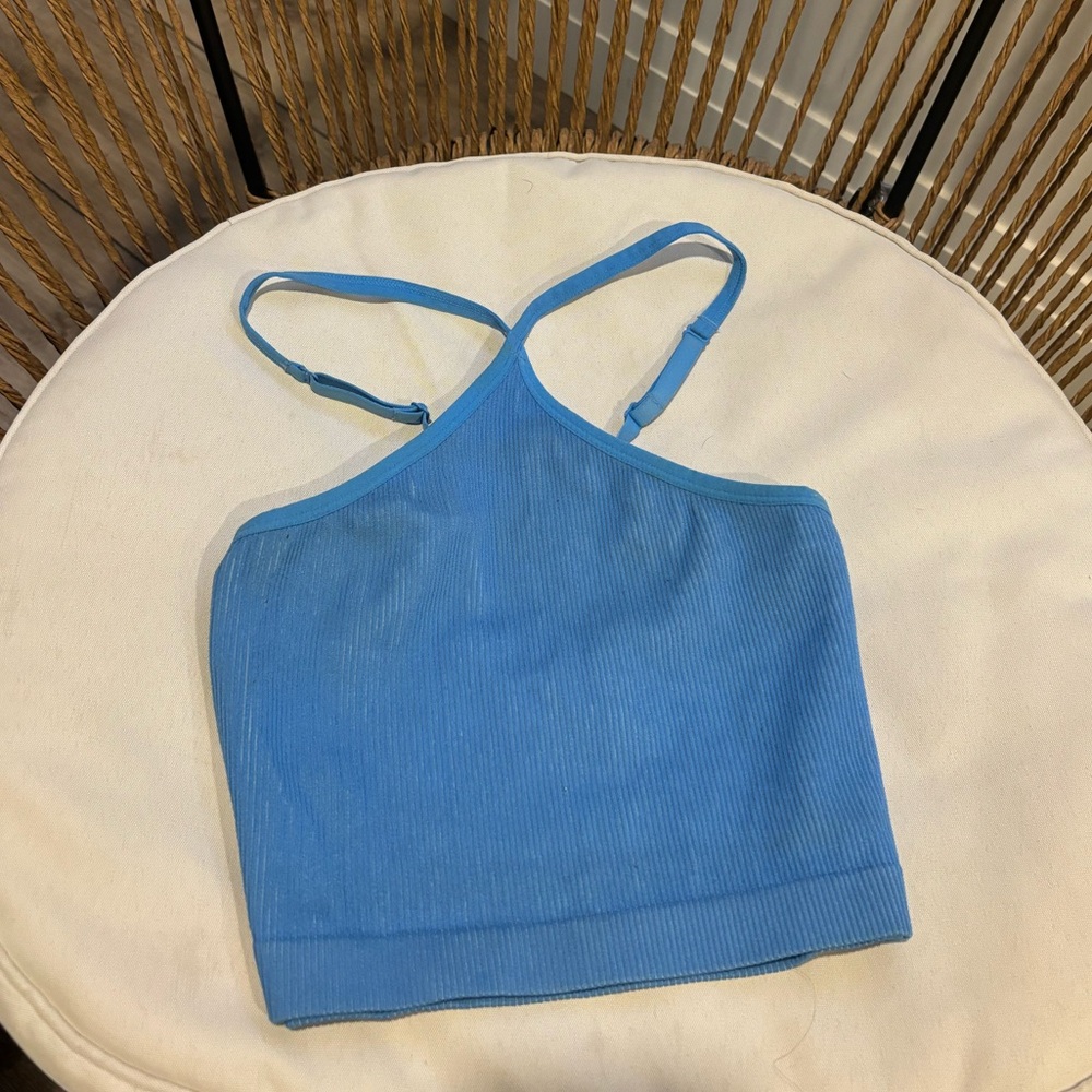 Blue Halter crop top